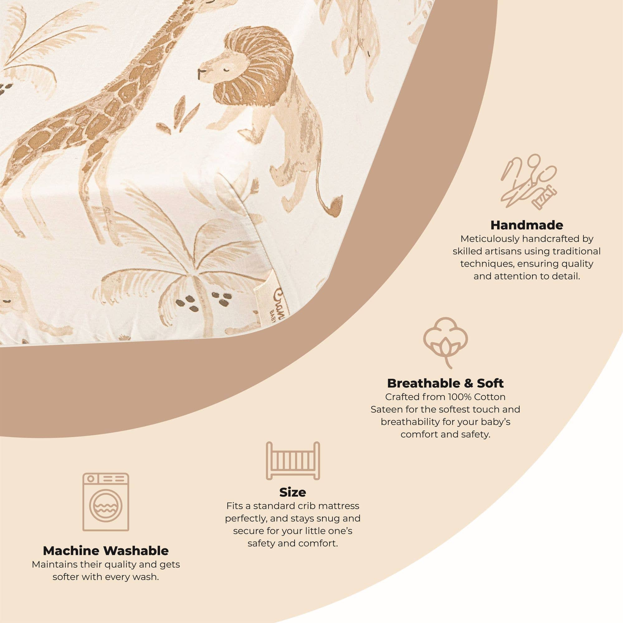 Crane Baby - Wholesale Cot/Crib Sheets - Kendi Crib Sheet (Animal)1