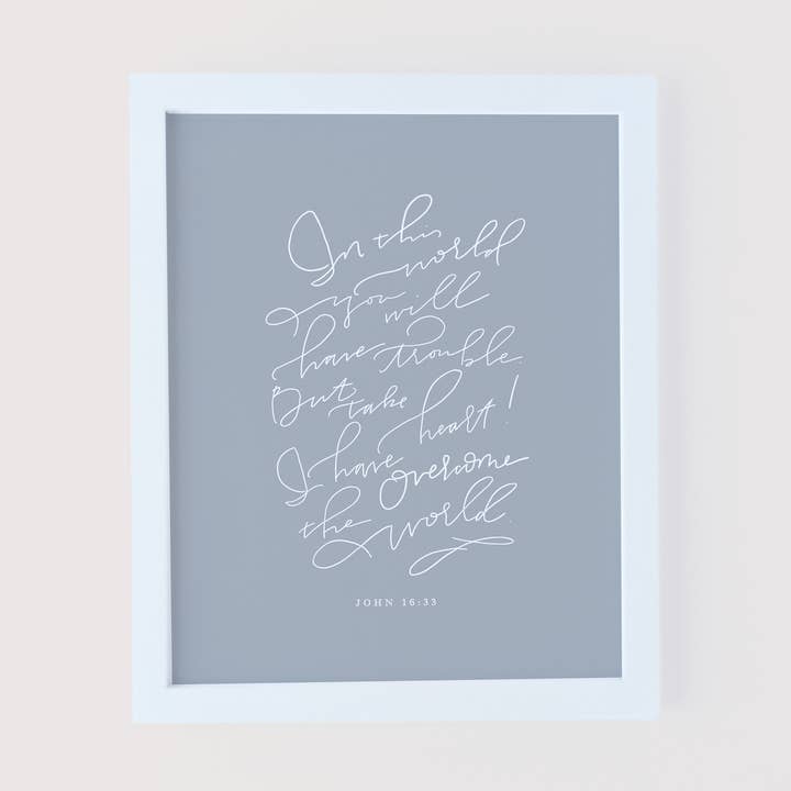 John 16:33 - Hand Lettered Bible Verse Scripture Print for wholesale by Grace Notes Ltd. - Christian Art and Gifts