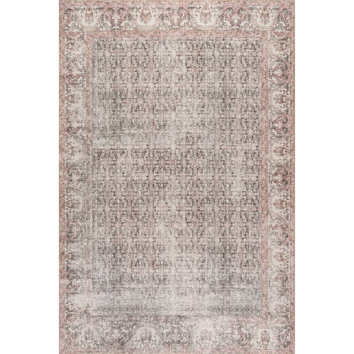 Light Grey Nuloom Hillstone Collection Marlowe Medallion Area Rug for wholesale on Faire