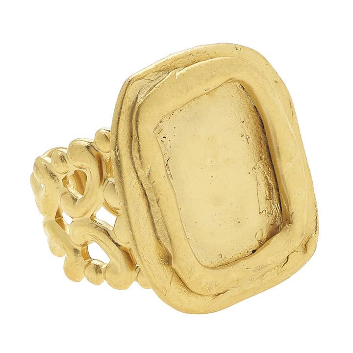 Handcast Gold Adjustable Ring for wholesale by Susan Shaw