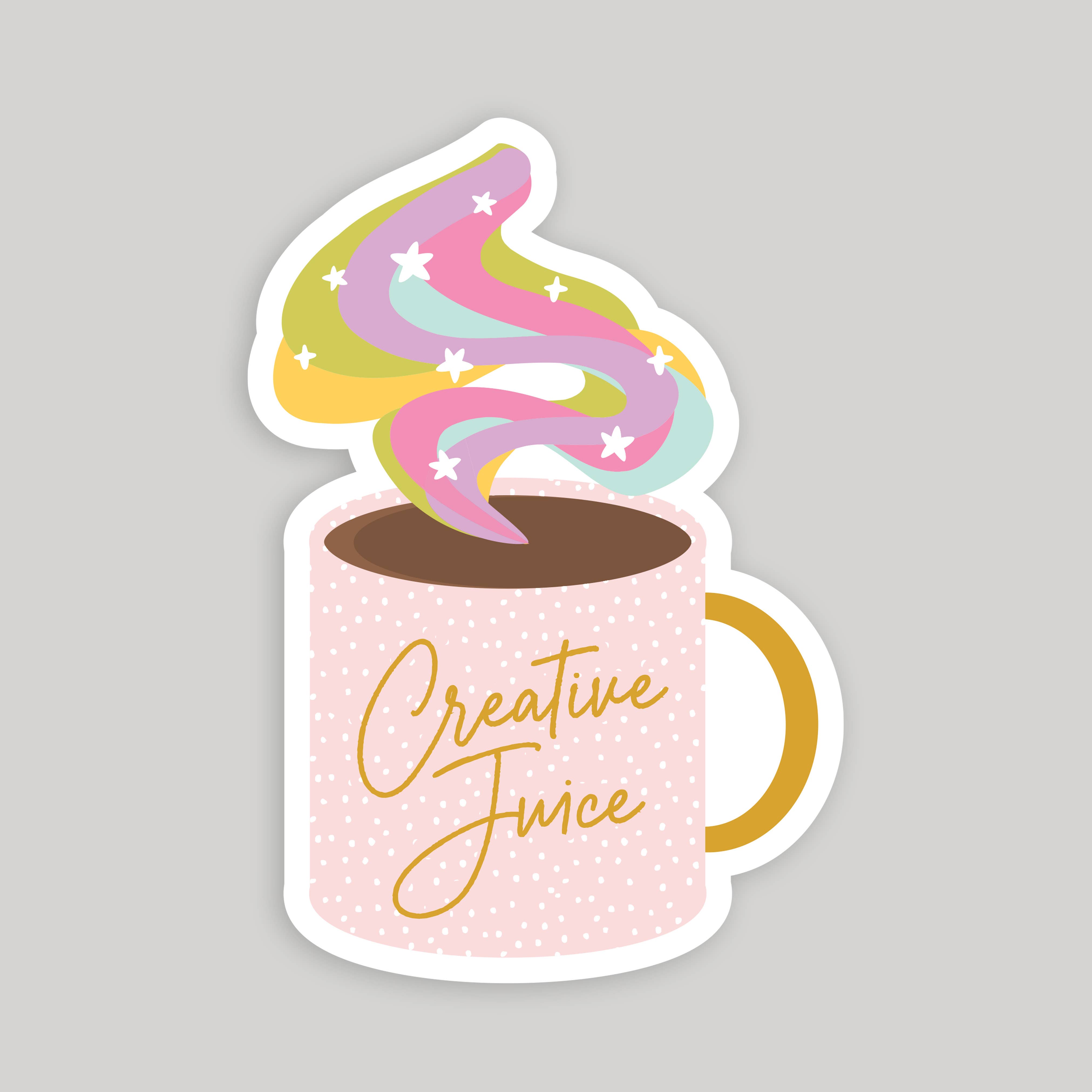 Jocelyn Diebolt Designs - Vente Autocollant - Autocollant tasse à café Creative Juice1