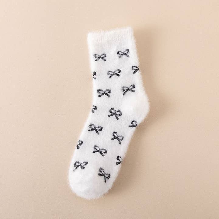 MKS America - Wholesale Socks - Women's - Bow Fluffy Home Plush Socks0