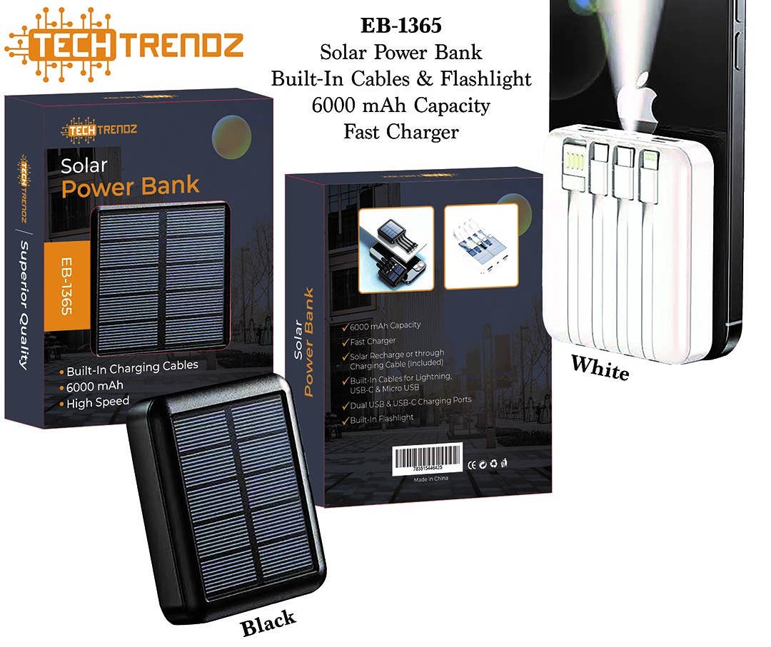 Tech Trendz - Wholesale Portable Charger - Solar Power Bank2