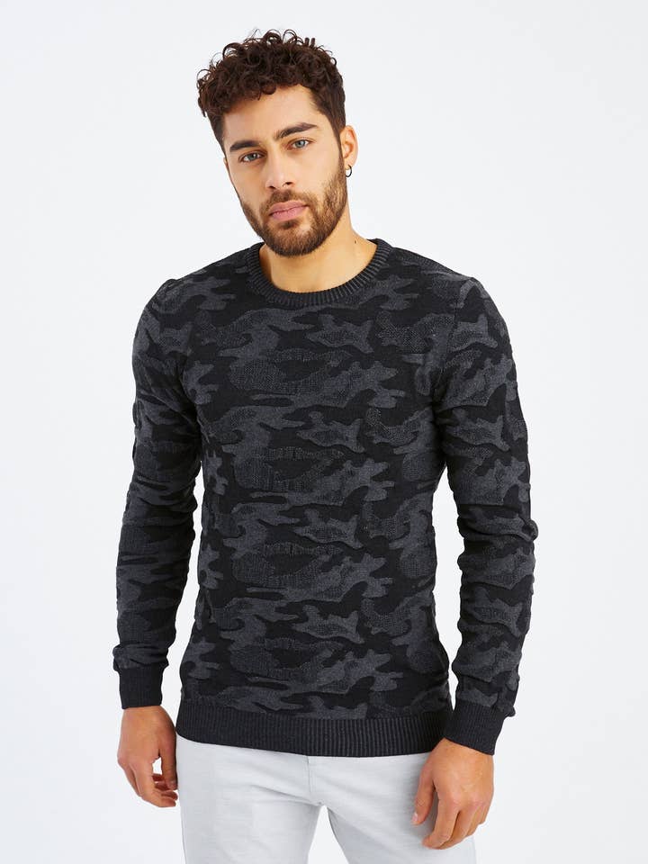 Men's Fine Knit Sweater Crew Neck LN-1510 for wholesale by Leif Nelson GmbH