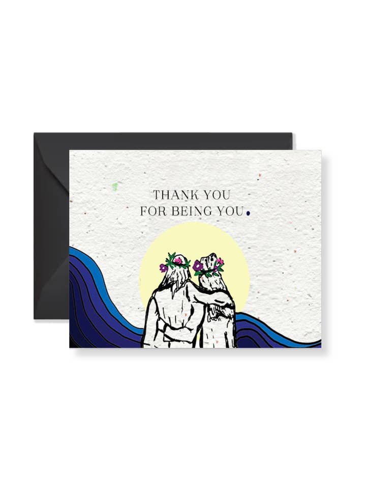 Thank you For Being You Wildflower Greeting Card for wholesale by Artsy Em