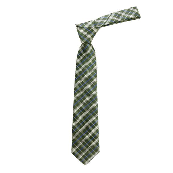 Boy's 49" Plaid Olive Fashion Tie for wholesale by Selini New York