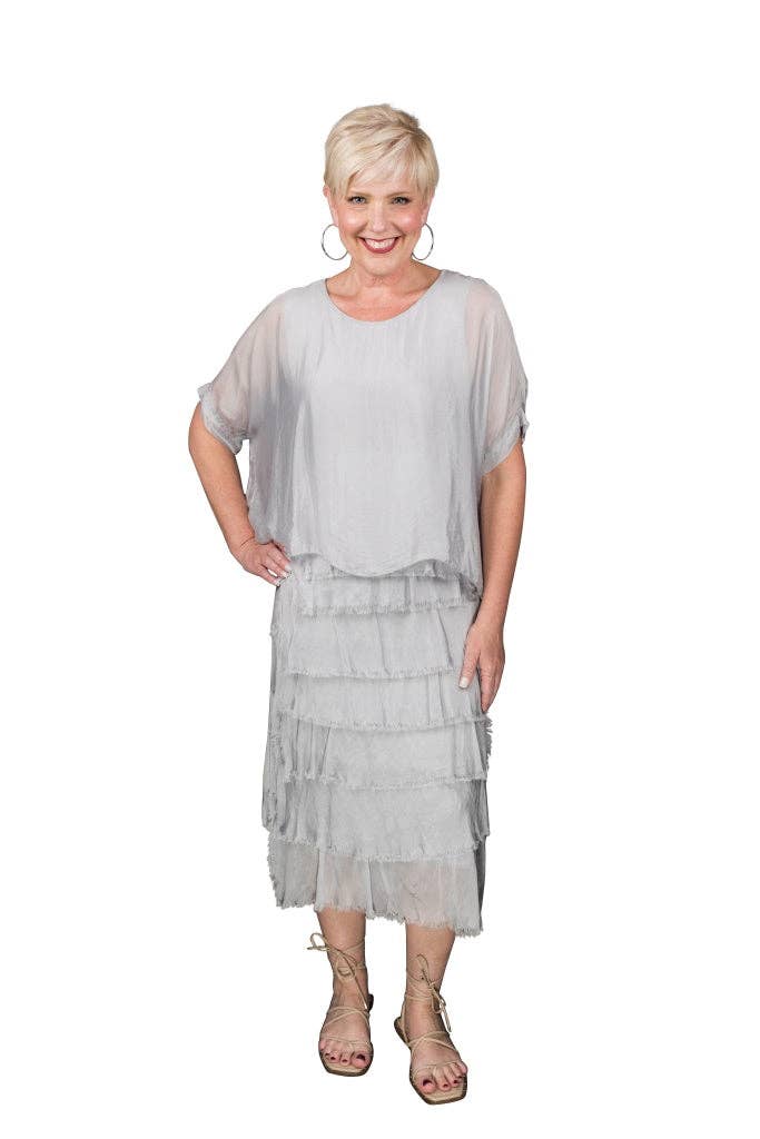 TINA Stephens Italy/Tees By Tina - Wholesale Dress - Women's - Gail Tiered Ruffle Dress (DQ206)5