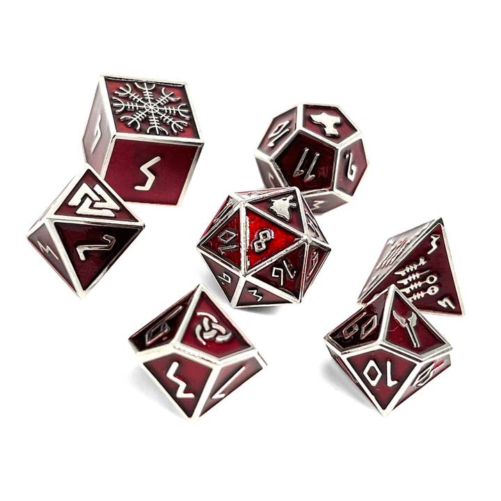 Norse Foundry - Wholesale Dice - Vampire Blood - Norse Themed Metal Dice Set