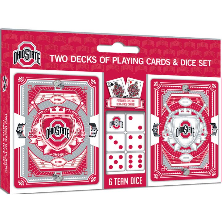 Ohio State Buckeyes - 2-Pack Playing Cards & Dice Set for wholesale by Masterpieces Puzzles
