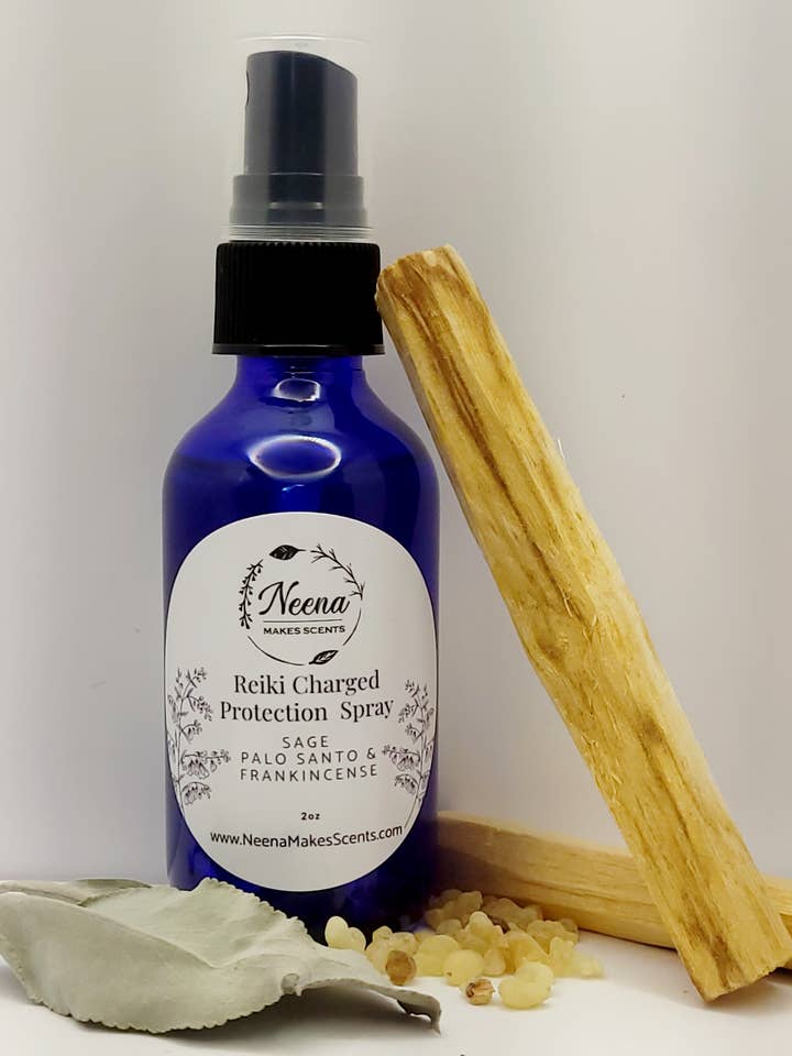 Protection Spray - Sage, Palo Santo, Frankincense for wholesale by Neena Makes Scents