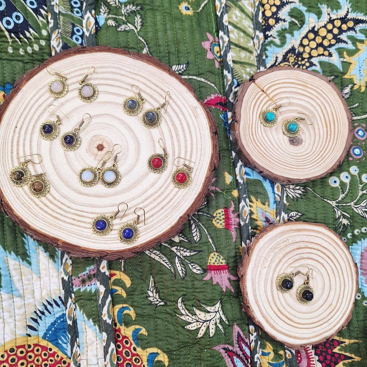 Hecho a mano - Wholesale Dangle Earrings - Round decorated silver-plated earring3