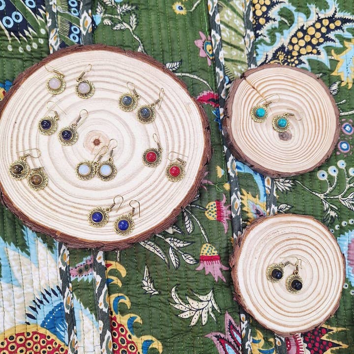 Hecho a mano - Wholesale Dangle Earrings - Round decorated silver-plated earring3