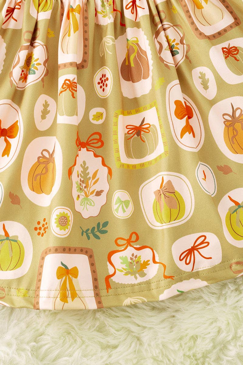 Kids Charm Online - Wholesale Dress - Kids - Multi printed pumpkin dress with vest. OFG51759 SOL2