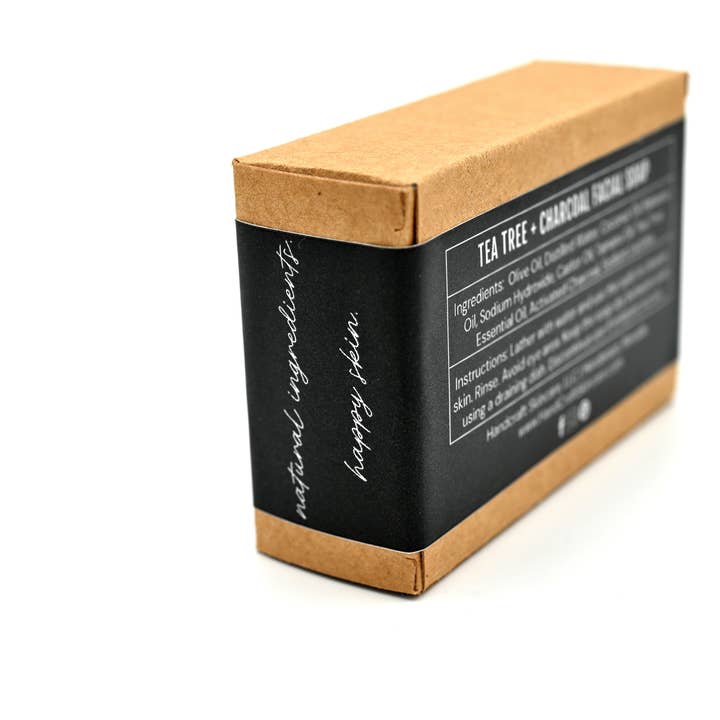 HandCraft Skincare - Wholesale Facial Cleanser - Tea Tree + Charcoal Detoxifying Facial Soap3