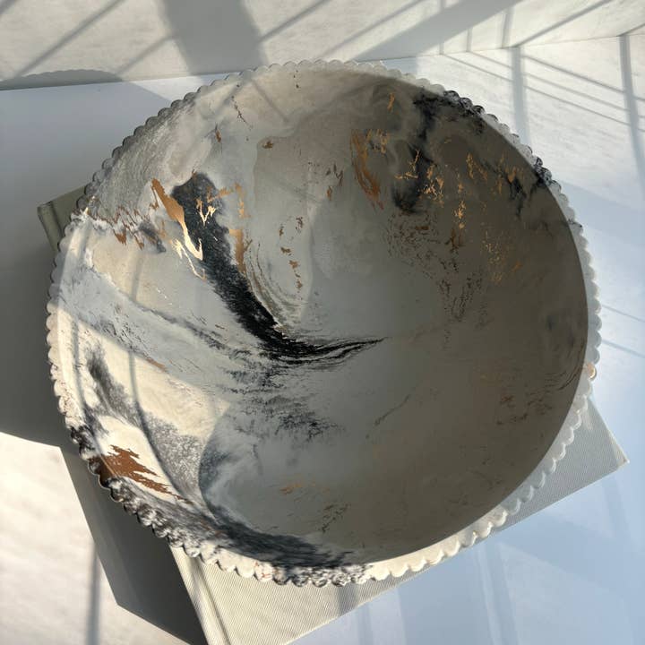 Fancy Concrete - Wholesale Decorative Plate/Dish/Bowl - Temis- Fluted Bowl