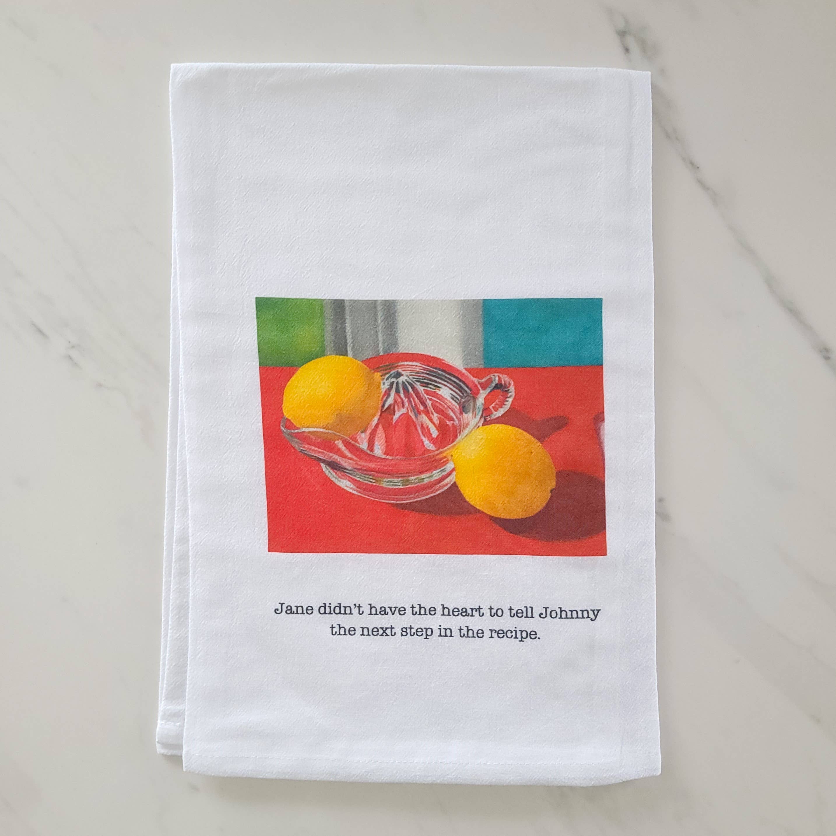 Betsie Studios - Wholesale Tea Towel - "Jane didn't have the heart" Lemons Tea Towel1