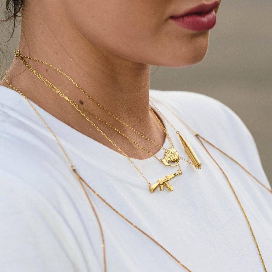 bstrd - Wholesale Pendant/Charm Necklace - AK-47 Necklace - 18k Gold Vermeil or Sterling Silver5