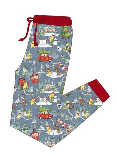 Winter Wonderland Adult Bamboo Joggers for wholesale by Brinley Jo’s Bamboo