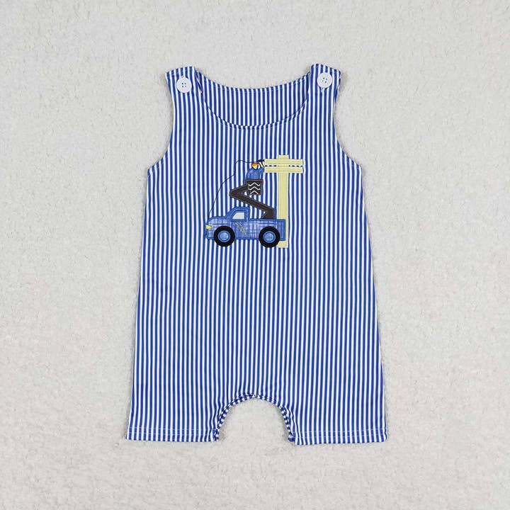 Aier Wholesale - Wholesale Jumpsuit - Baby - Sibling Embroidery Baby Infant Boys Toddler Sleeveless Rompers