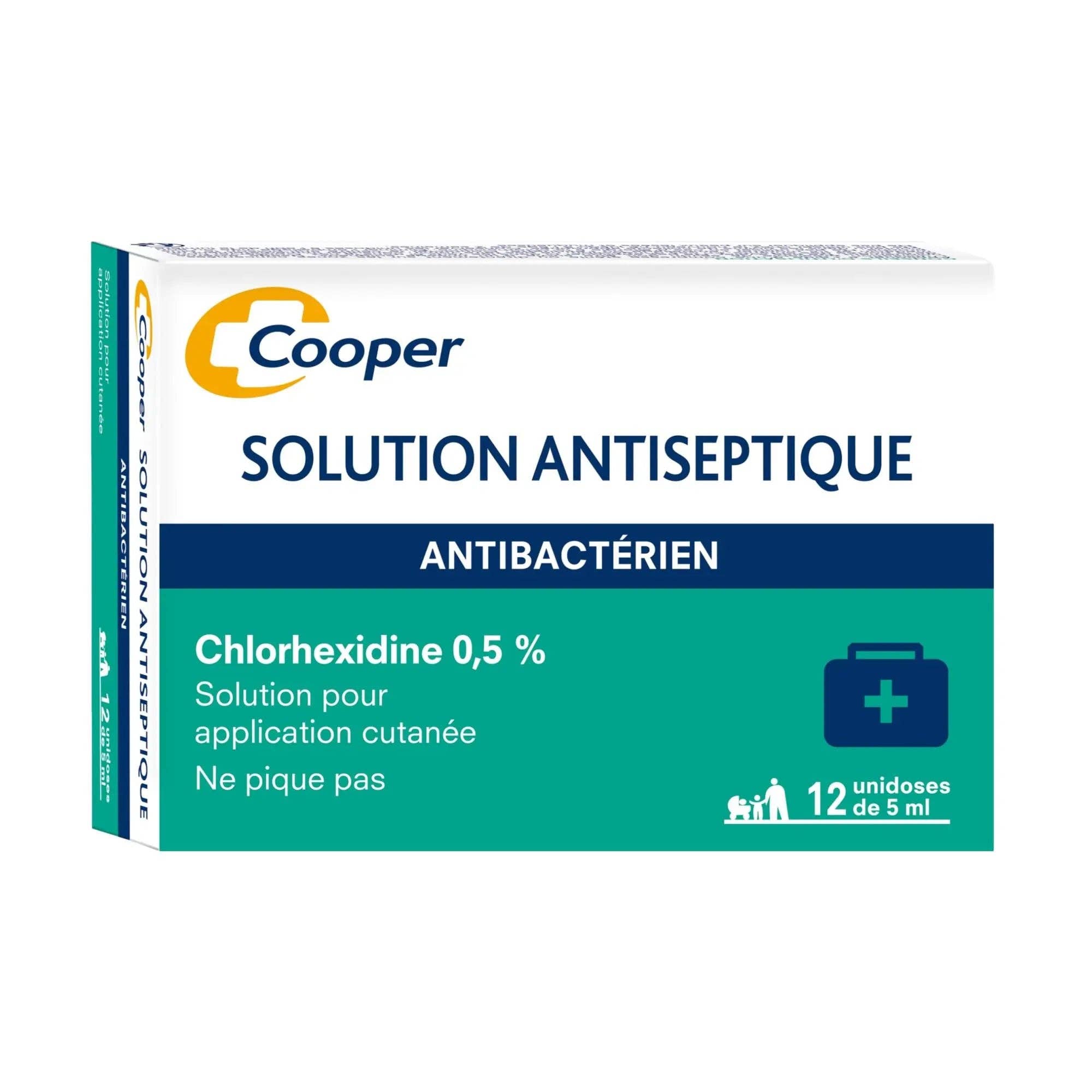 My Podologie - Wholesale First Aid Kit - Chlorhexidine Antiseptic 0.5% box of 12 single doses of 5ml - Cooper0