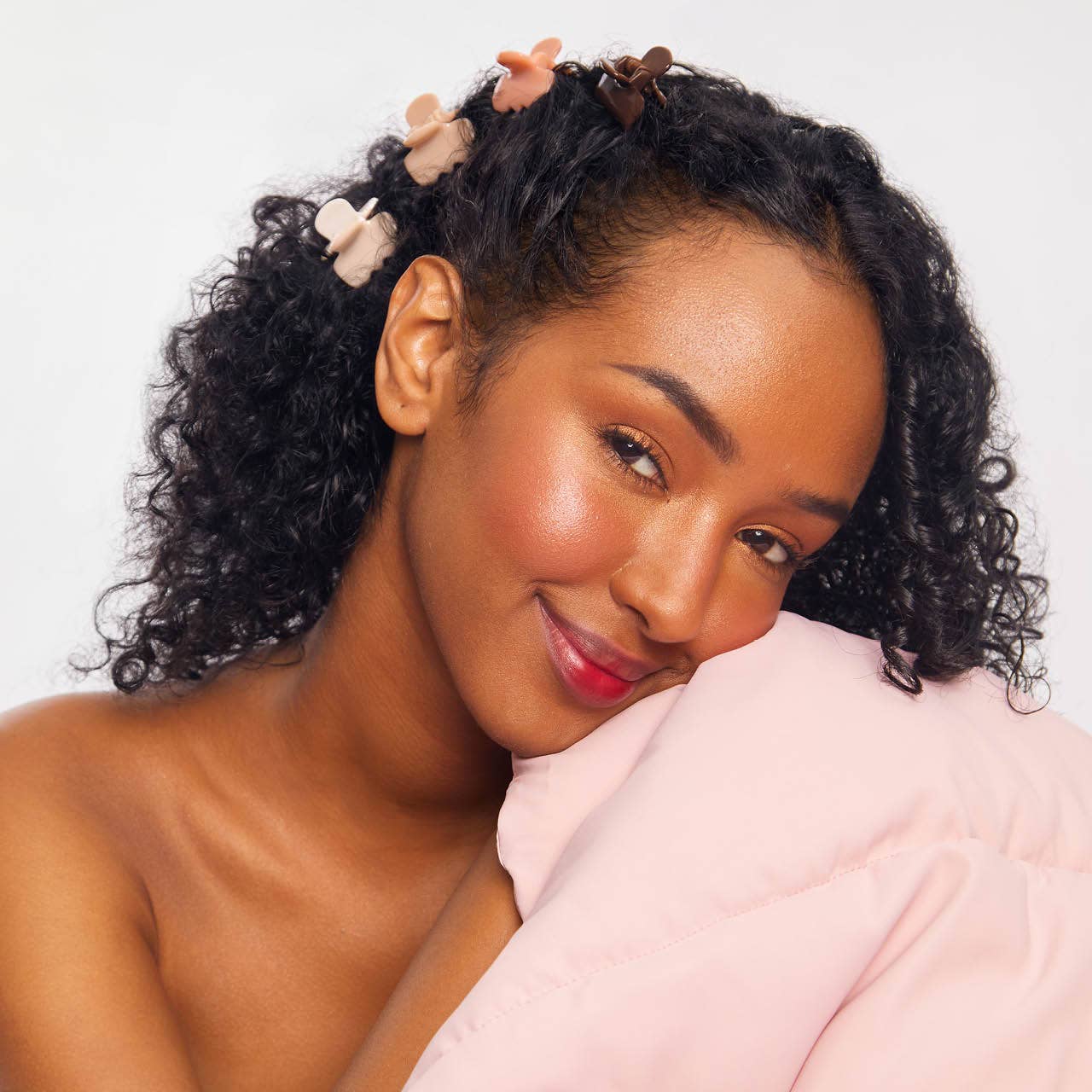 KITSCH - Wholesale Hair Clip - Women's - Recycled Plastic Mini Cloud Claw Clips 8pc Set - Rosewood6