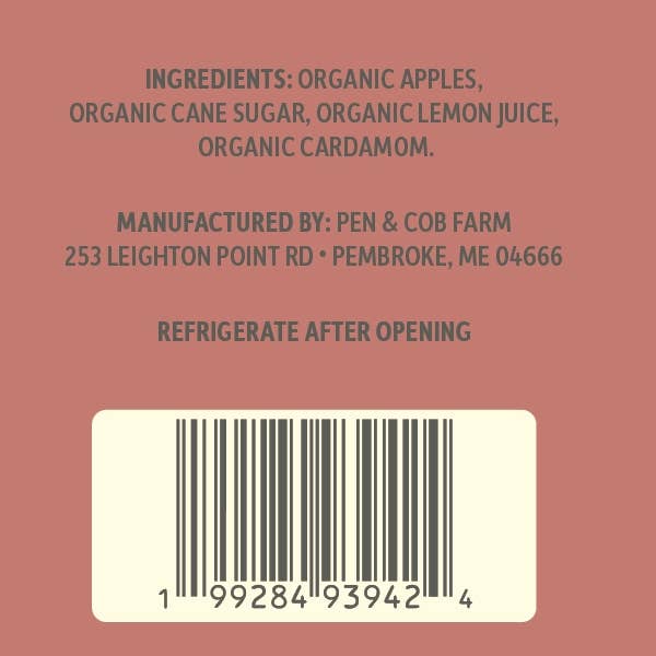 Pen & Cob Farm - Wholesale Jam/Jelly - Apple Cardamom Jam