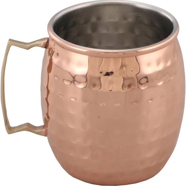 J&V TEXTILES - Wholesale Cocktail/Liquor Glass - 16 oz. Hammered Copper Moscow Mule Mug (Set of 4)4