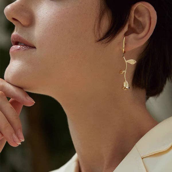 LanLivia – Großhandel Ear Cuff/Ohrklemme – LanLivia Ohrklemme mit Rosenblume – Einzeln4