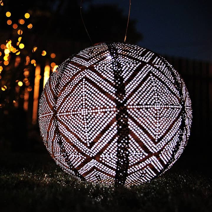 Stella Market 12" Globe Solar Lantern - Copper for wholesale by Allsop Home & Garden