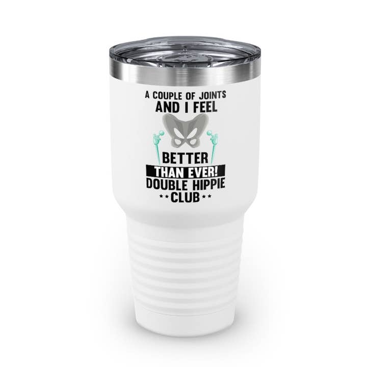 Gobelet de 30 oz en acier inoxydable, couleurs hilarantes, bassin, articulation, jambes, récupération chirurgicale, guérison, opération humoristique des membres, récupération des blessures pour la vente par Teegarb LLC