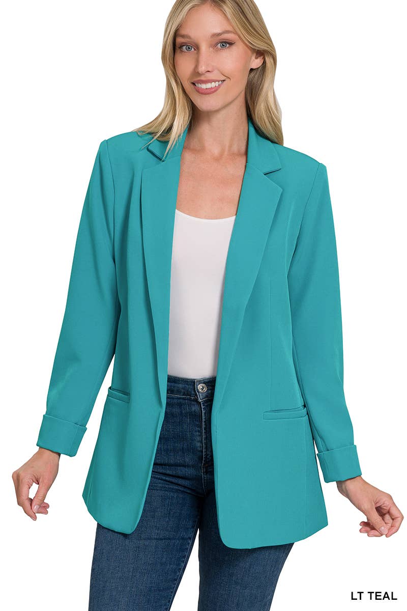 42POPS – Blazer - Mulher por atacado – Blazer Clássico Sólido Tecido6