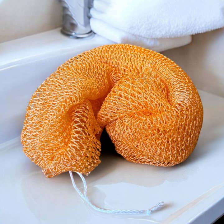 Traditional African Net Sponge for wholesale by Ollie Skincare