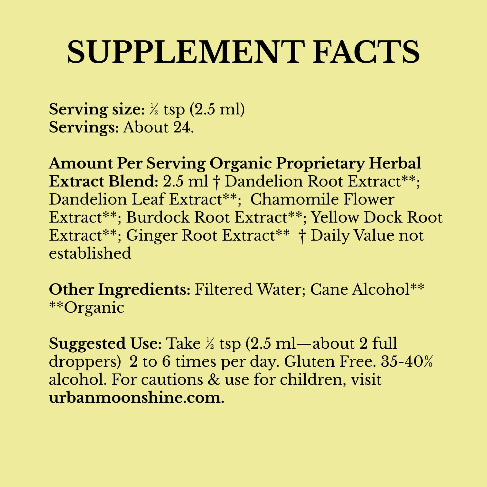 Urban Moonshine - Wholesale Oral Supplement/Vitamin - Calm Tummy Bitters5