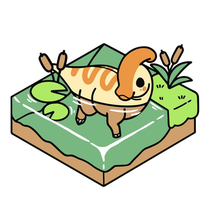 Parasaurolophus Terrain Sticker for wholesale by Rextooth Studios