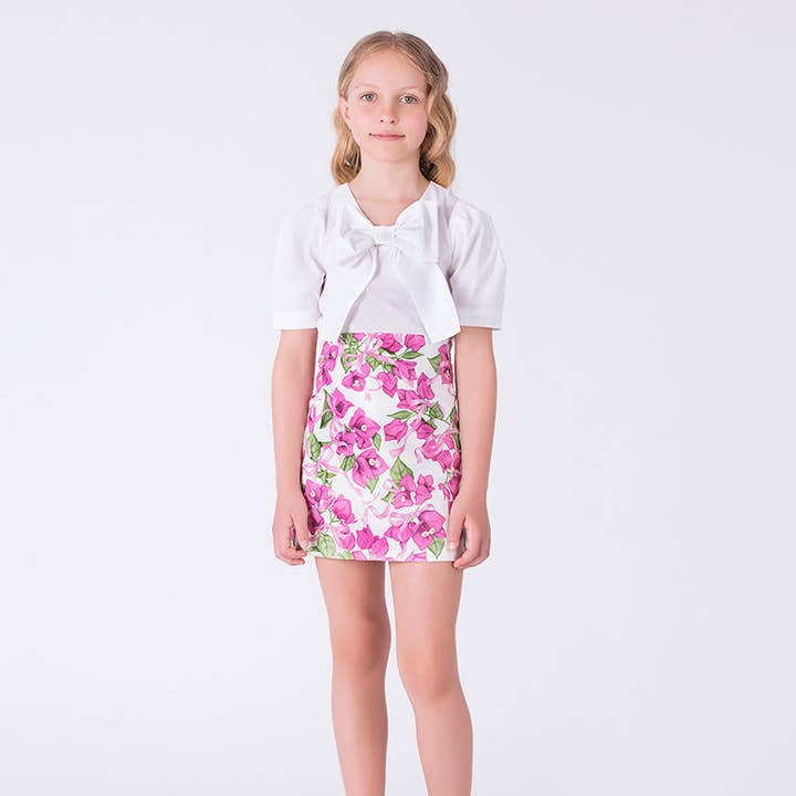 Conjunto de Niñas con Aplique de Lazo Frontal | 2 Piezas para venta al por mayor de Mama Luma