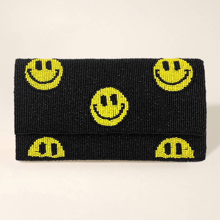 Sensibling Corp. - Vendita all'ingrosso Pochette - Donna - Pochette/borsa a tracolla con motivo Smile con perline3