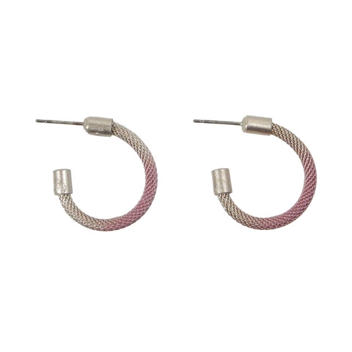 Delicate Milanese Mesh Hoop Earrings for wholesale by Sarah Cavender Metalworks