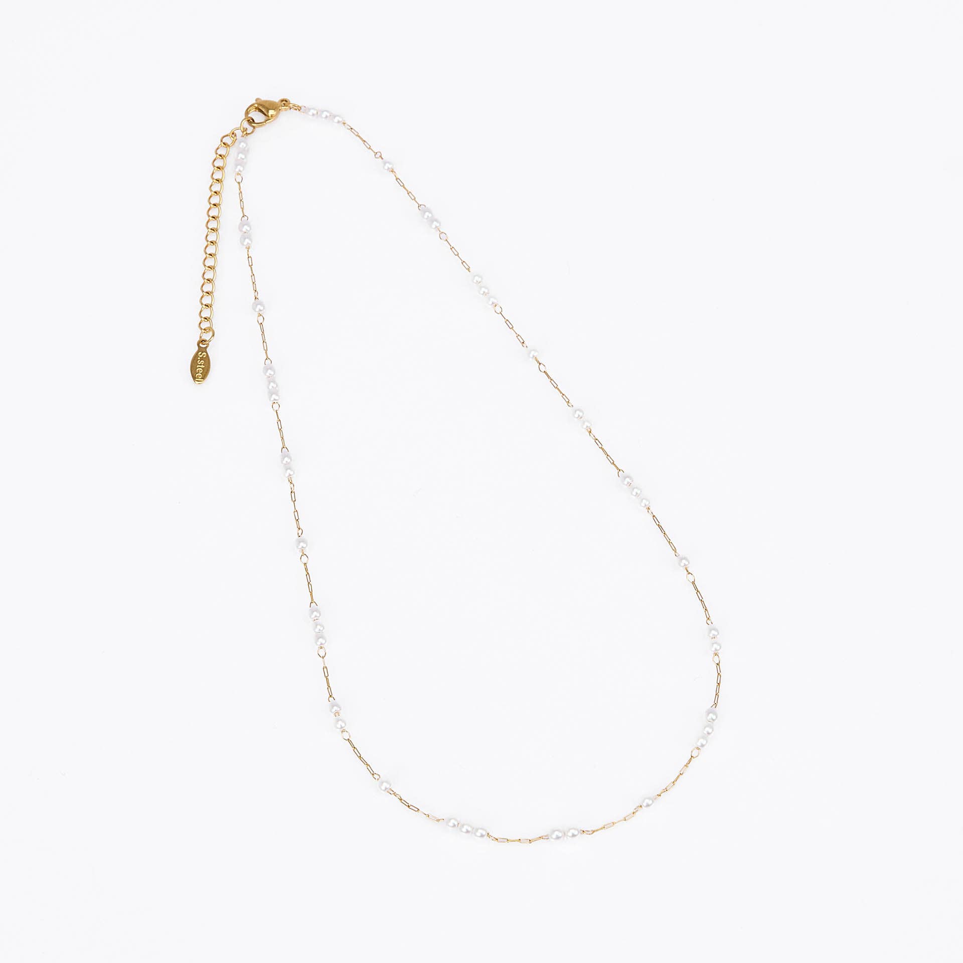 By Sookay - Wholesale Jewelry Stand & Display - Display of 30 chain necklaces, stainless steel & soft pearls4