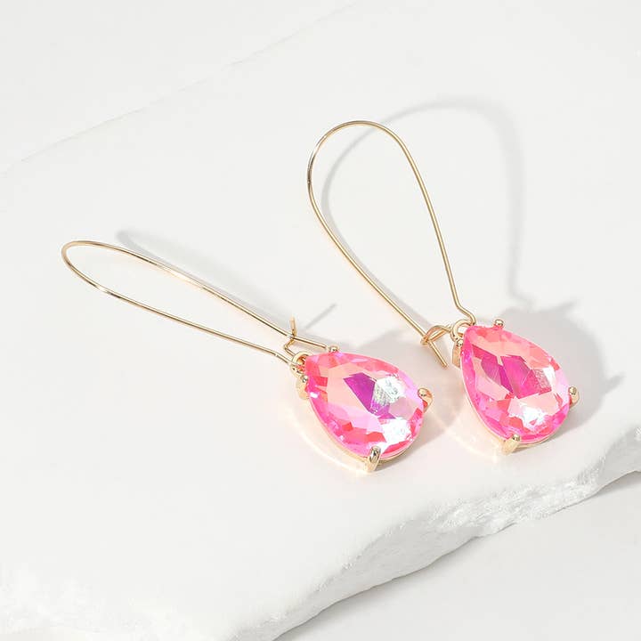 Sensibling Corp. - Wholesale Dangle Earrings - Teardrop Stone Dangle Evening Earrings