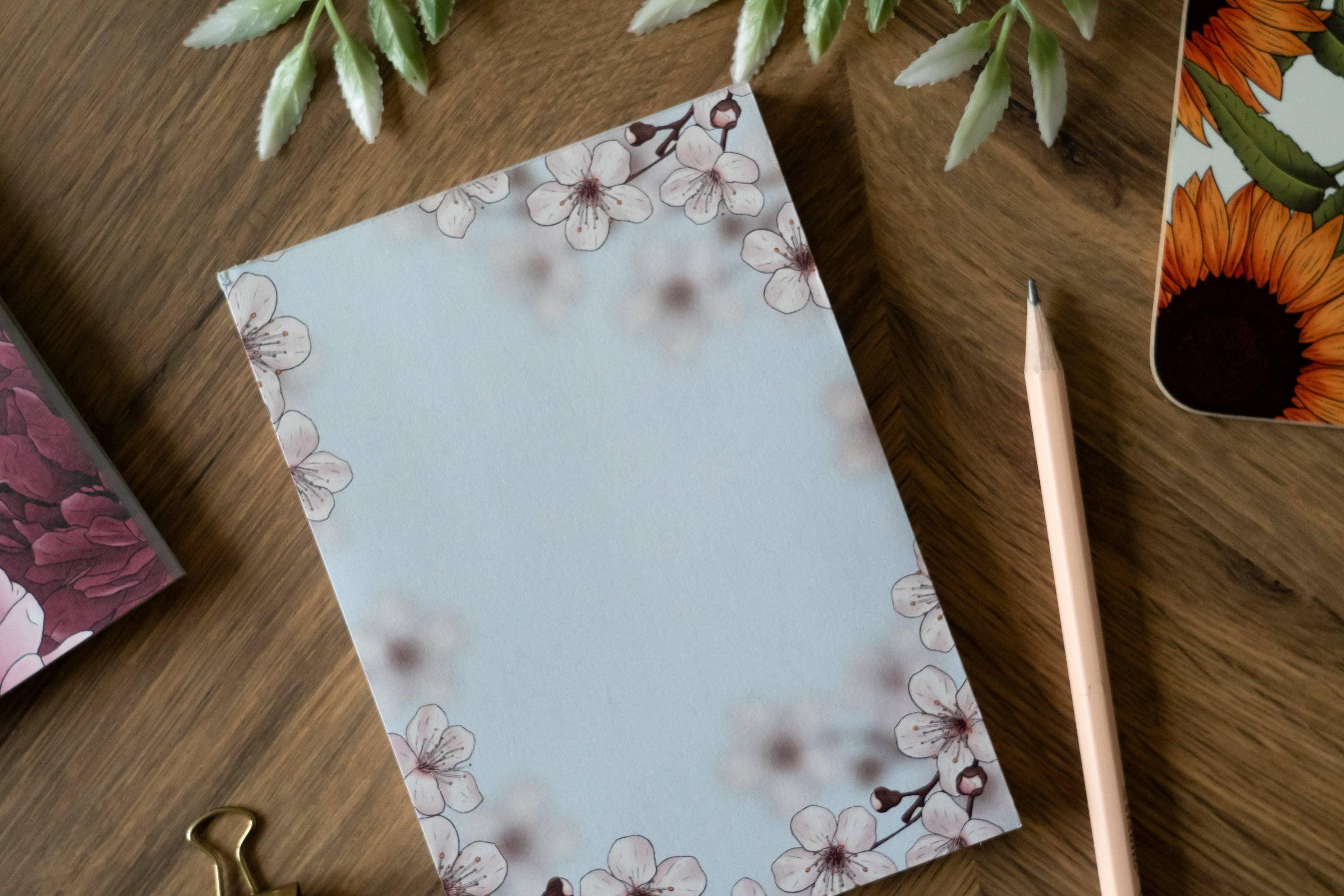 Hayley Jade Design Studio - Wholesale Notepad - Cherry Blossom A6 Notepad1