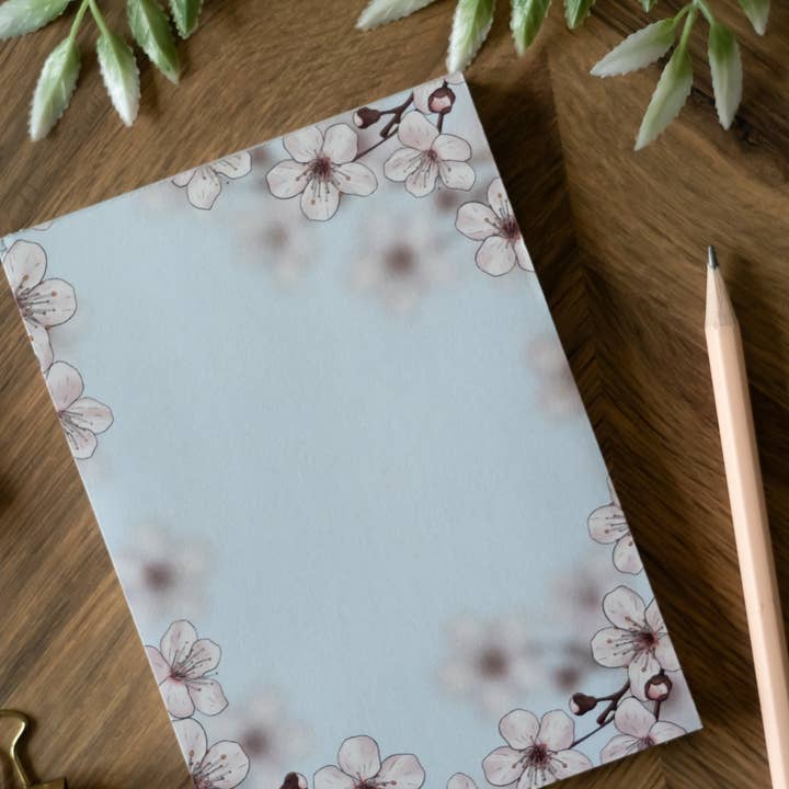 Hayley Jade Design Studio - Wholesale Notepad - Cherry Blossom A6 Notepad1
