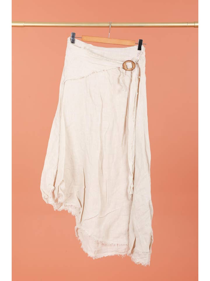 la maison des fibres naturelles - Wholesale Skirt - Women's - Linen skirt with drawstring 1013 100% linen
