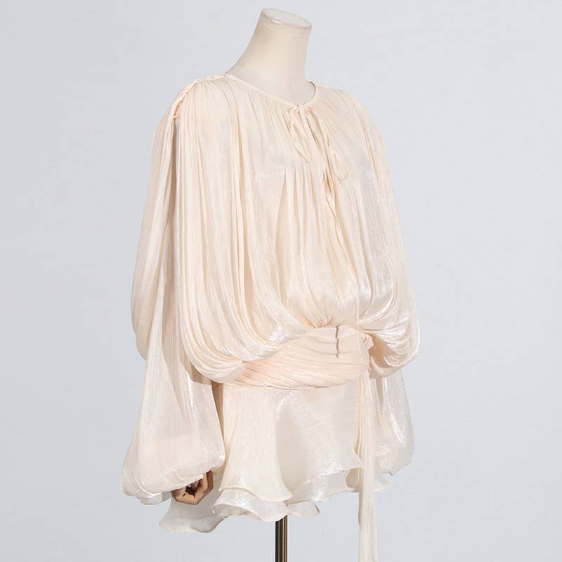 Productseeker – Engroshandel Kjole - Dame – DR443 Kort kjole med lange ærmer til kvinder – Forår/sommer6