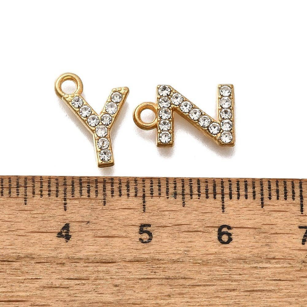 Love, Paige Designs - Wholesale Individual Charm/Pendant - Initial Gold Rhinestone Charm Set2