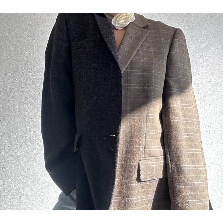upcycle kontrast blazer für den Großhandel von ERDLUXE