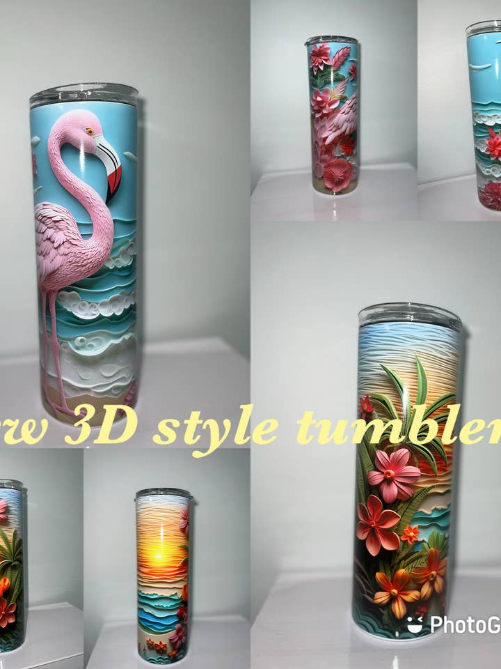 3D Style Tumbler for wholesale by WebbLynn Design LLC.