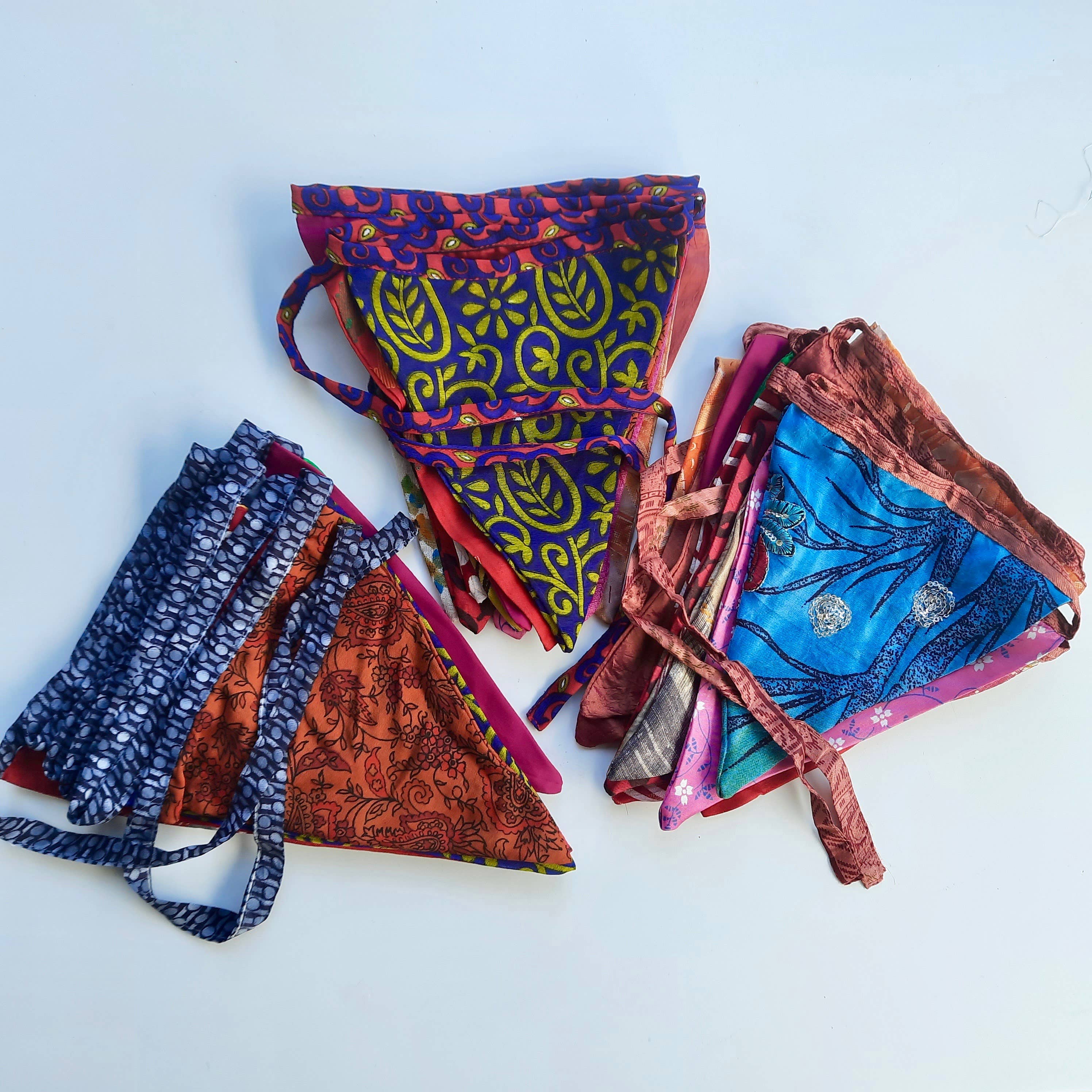 Green Frog India - Wholesale Bunting/Garland - Upcycled Sari Bunting Garlands and Pennant Flags2