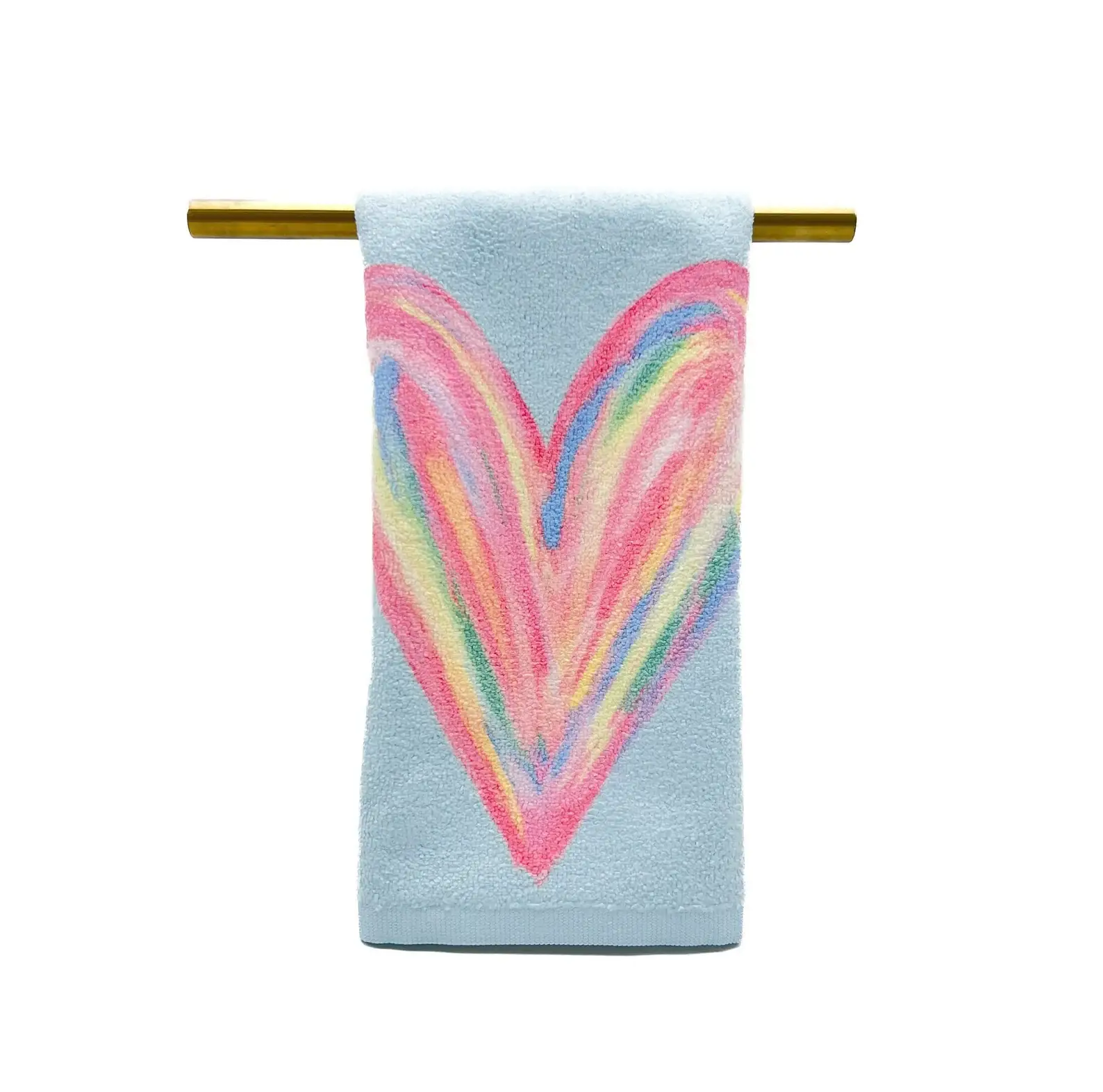 Rachel Brooks Design, LLC - Wholesale Tea Towel - Fluorescent Colorful Heart Tea Towel - Valentines hand Towel0
