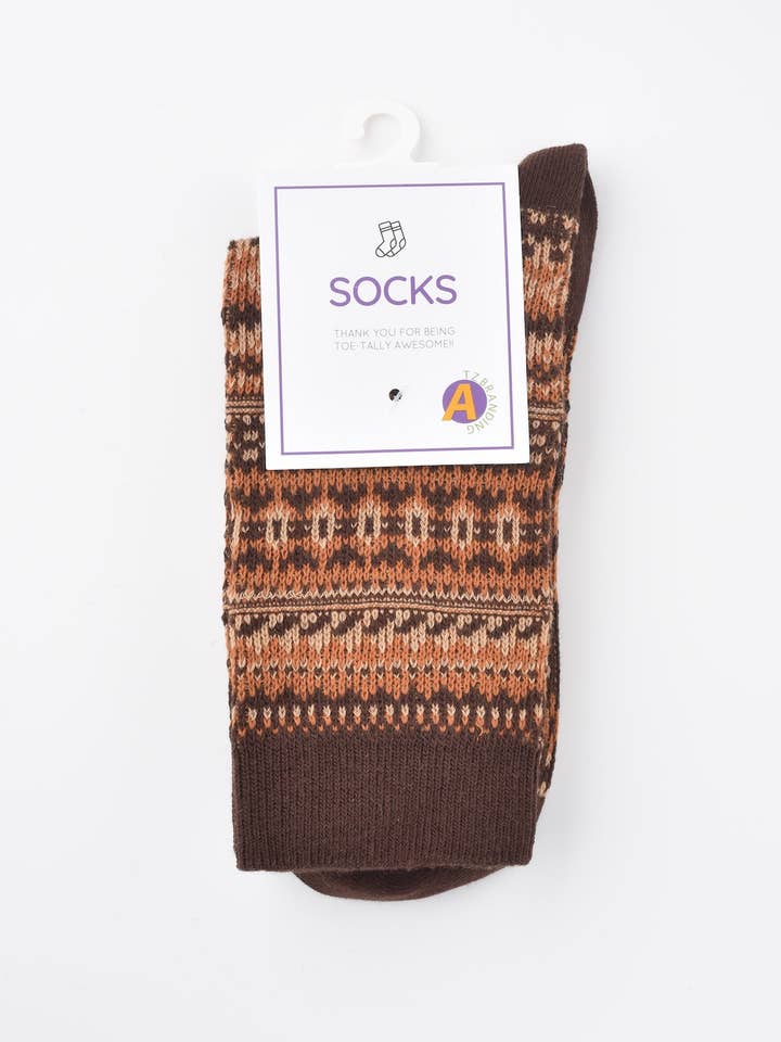 Funkyrel® Atzbranding Limited - Vente Chaussettes – femme - Chaussettes d'automne-hiver à motif géométrique5