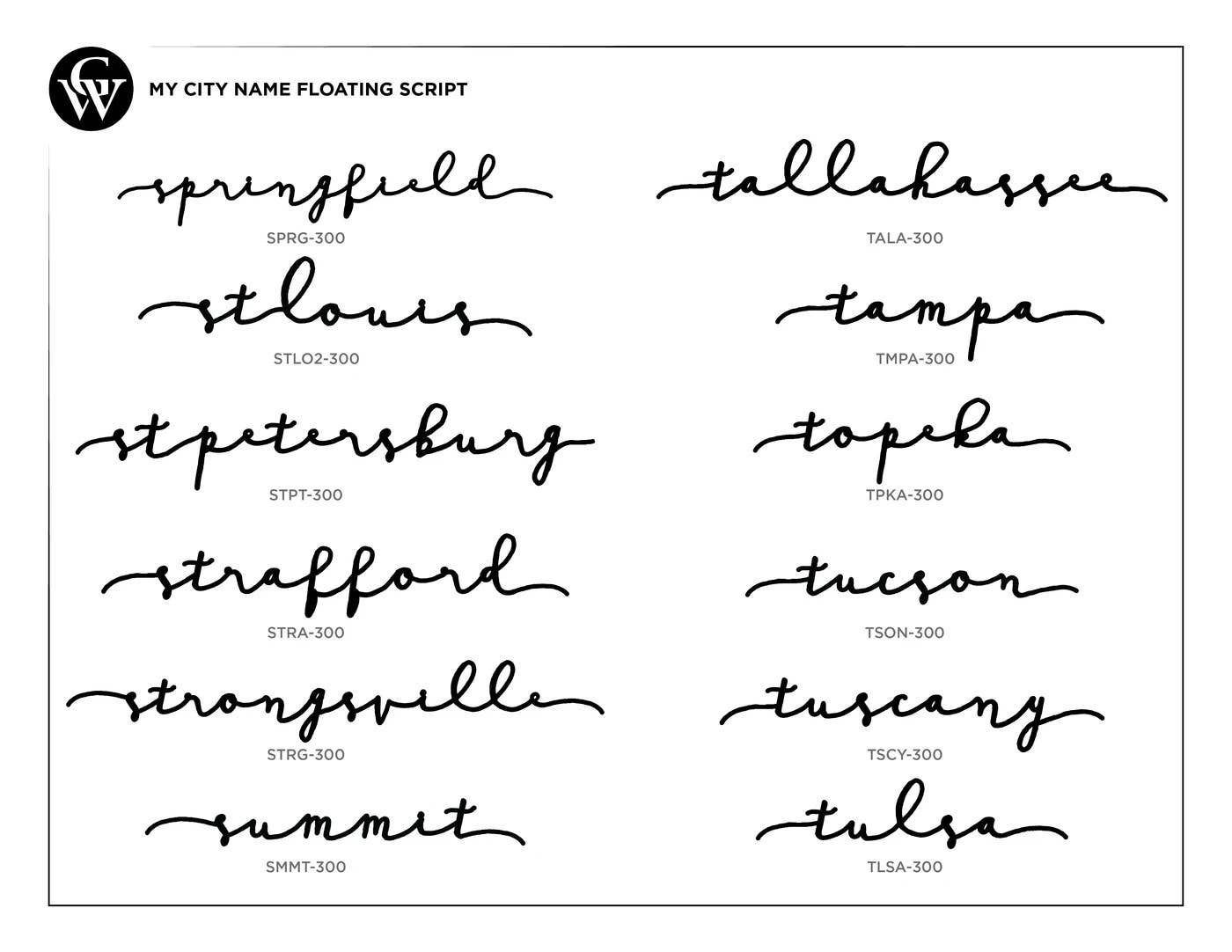 Grainwell - Wholesale Wall Accent - State Name Floating Script7